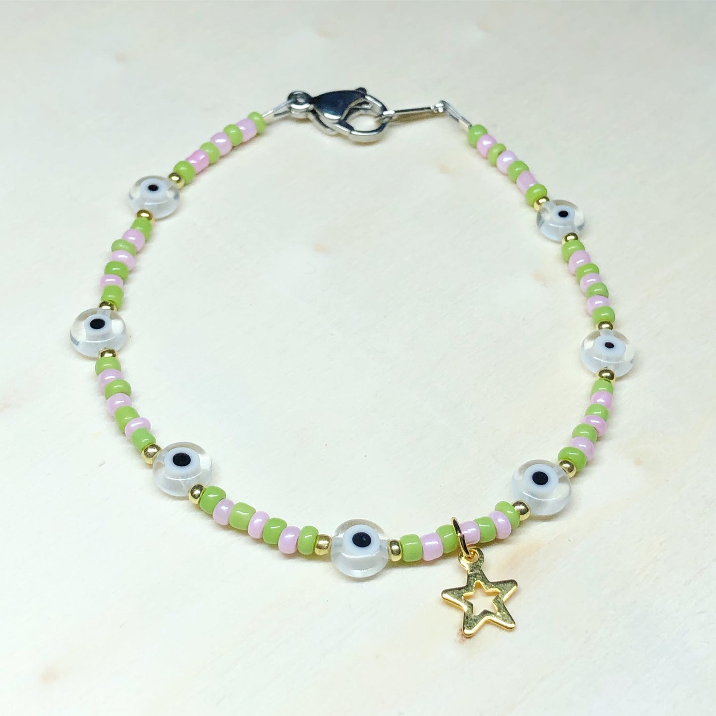 Pink & Green Evil Eye Star
