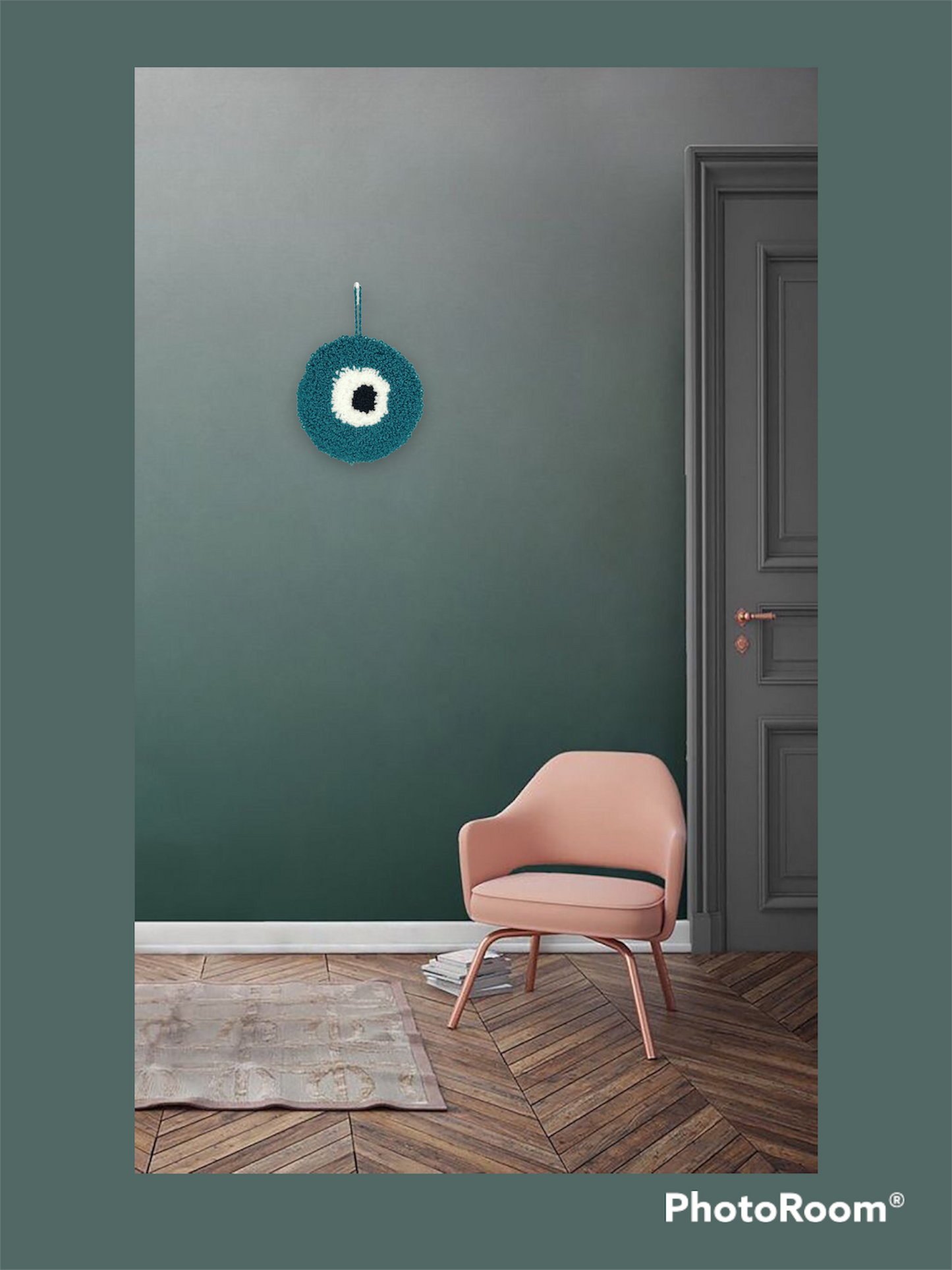 Dark Aqua Evil Eye wall hanging