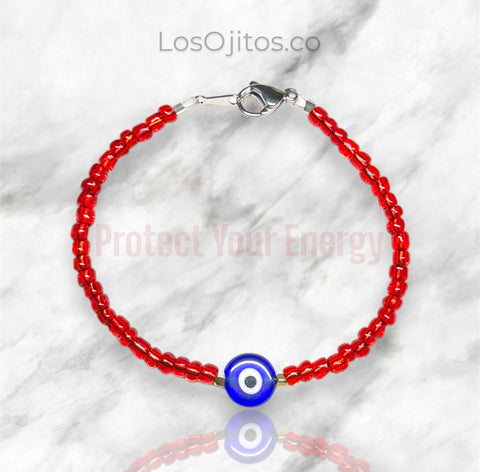 Red Evil Eye Clasp Bracelet