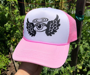 Pink Angel trucker hat