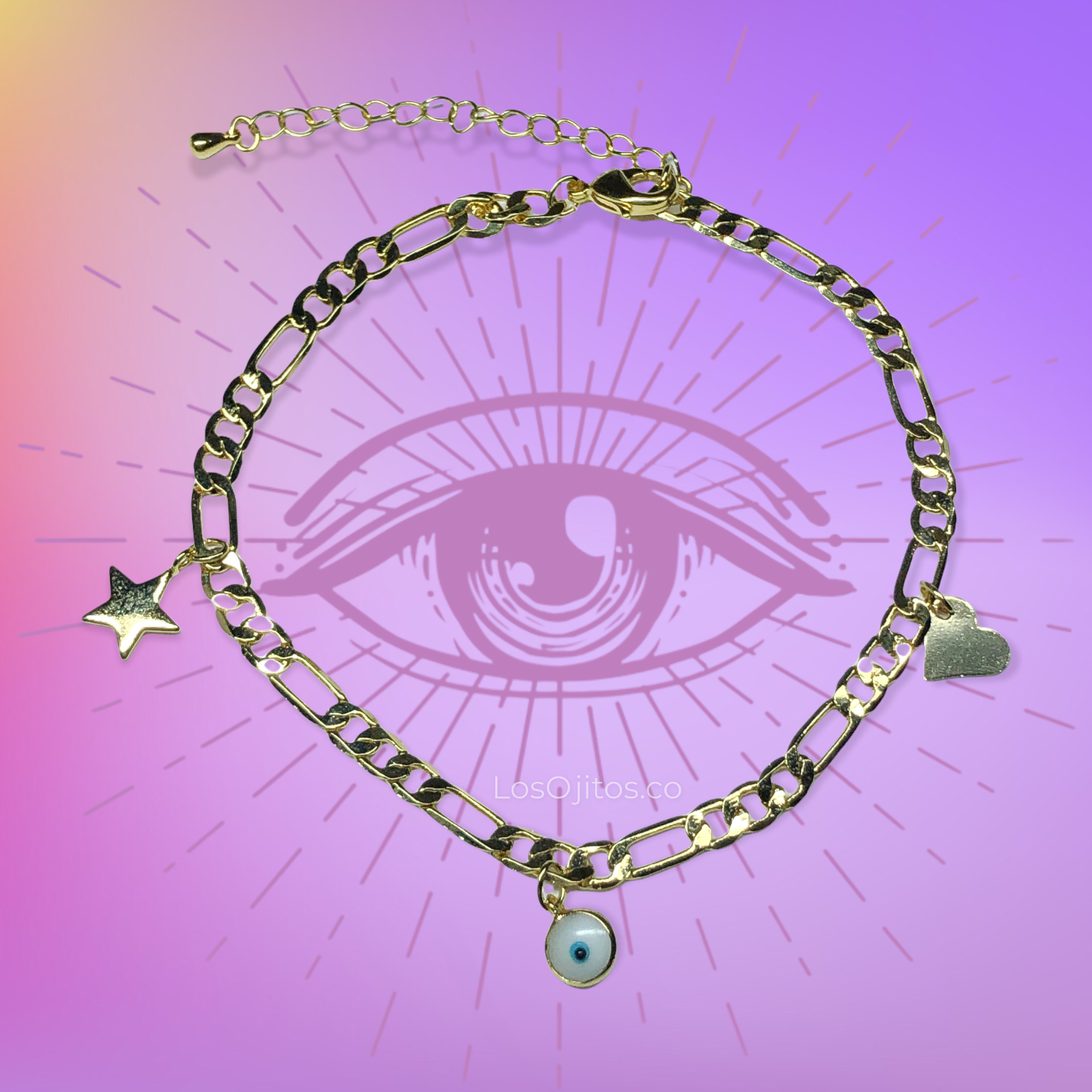 Eye Heart Star Anklet