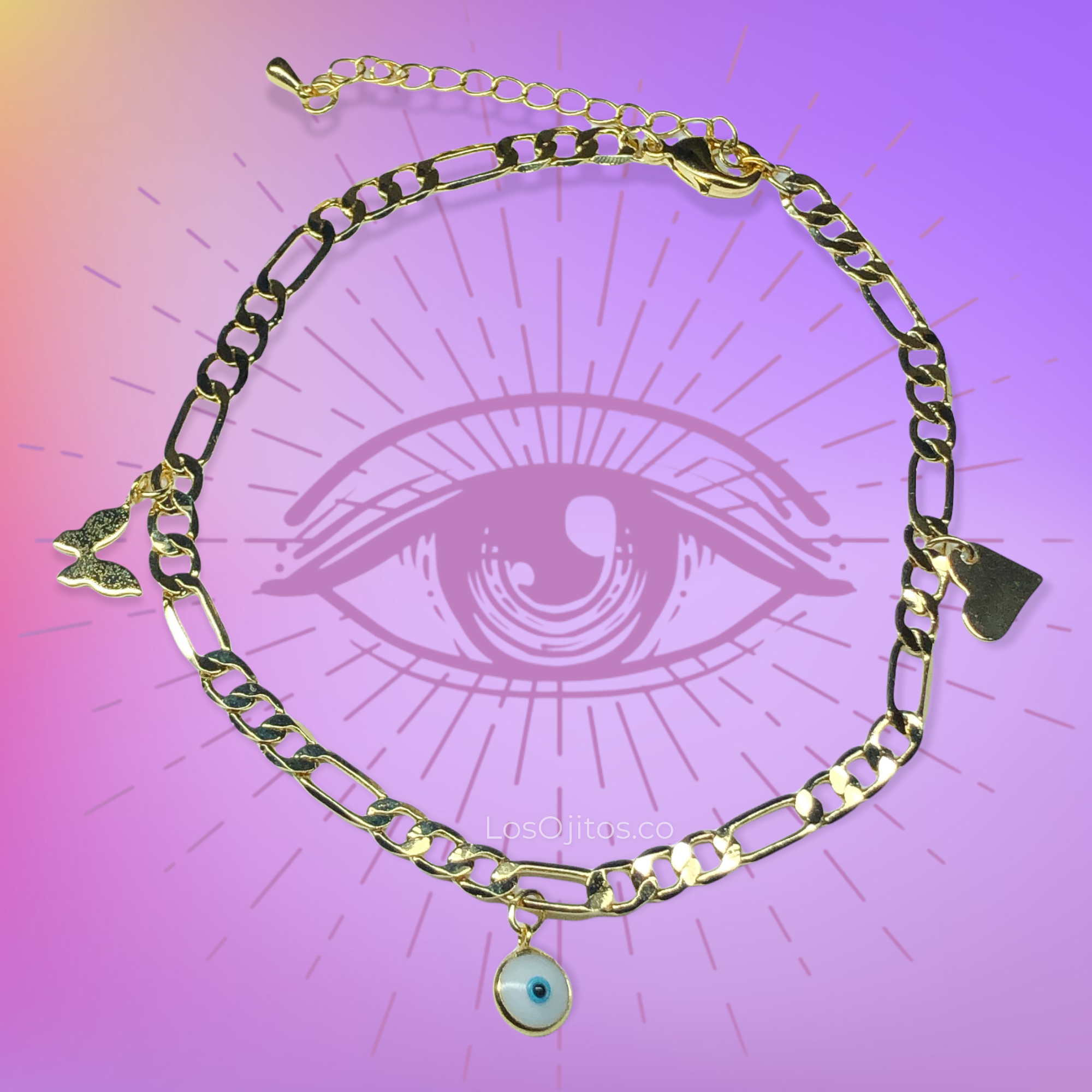 Eye Heart Butterfly Anklet