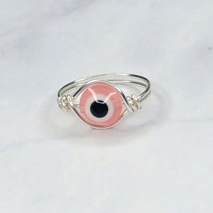 Pink Evil Eye💕 (silver)