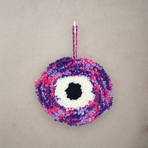 Purple Pinks Evil Eye wall hanging