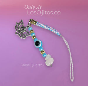 Bby Blue Rose Quartz phone charm