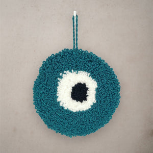 Dark Aqua Evil Eye wall hanging