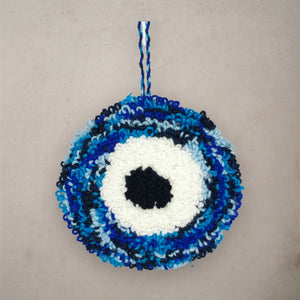 Shades of Blue Evil Eye wall hanging