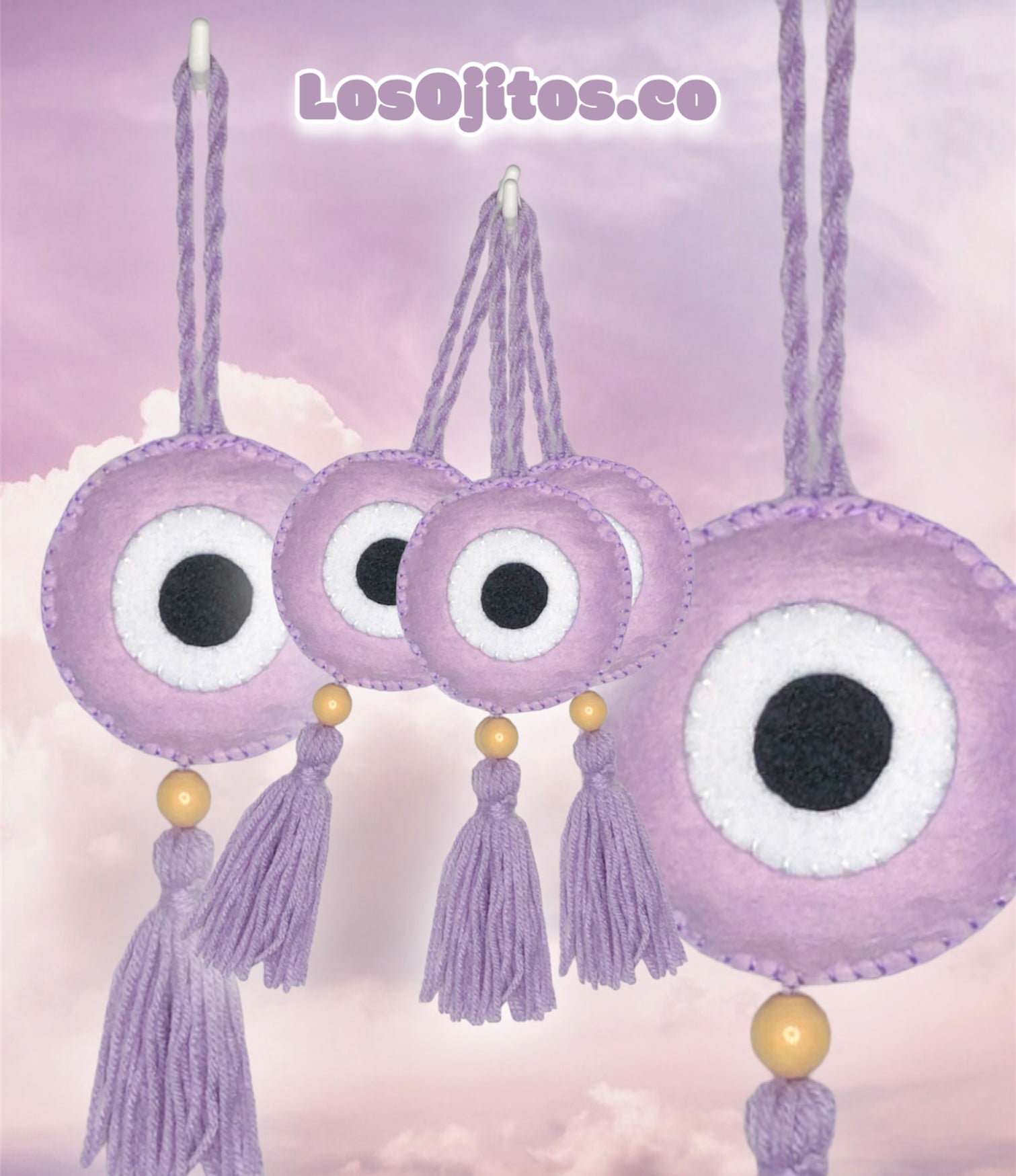 Lilac Evil Eye wall hanging