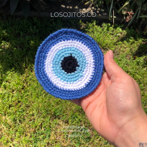 Crochet Evil Eye Coasters