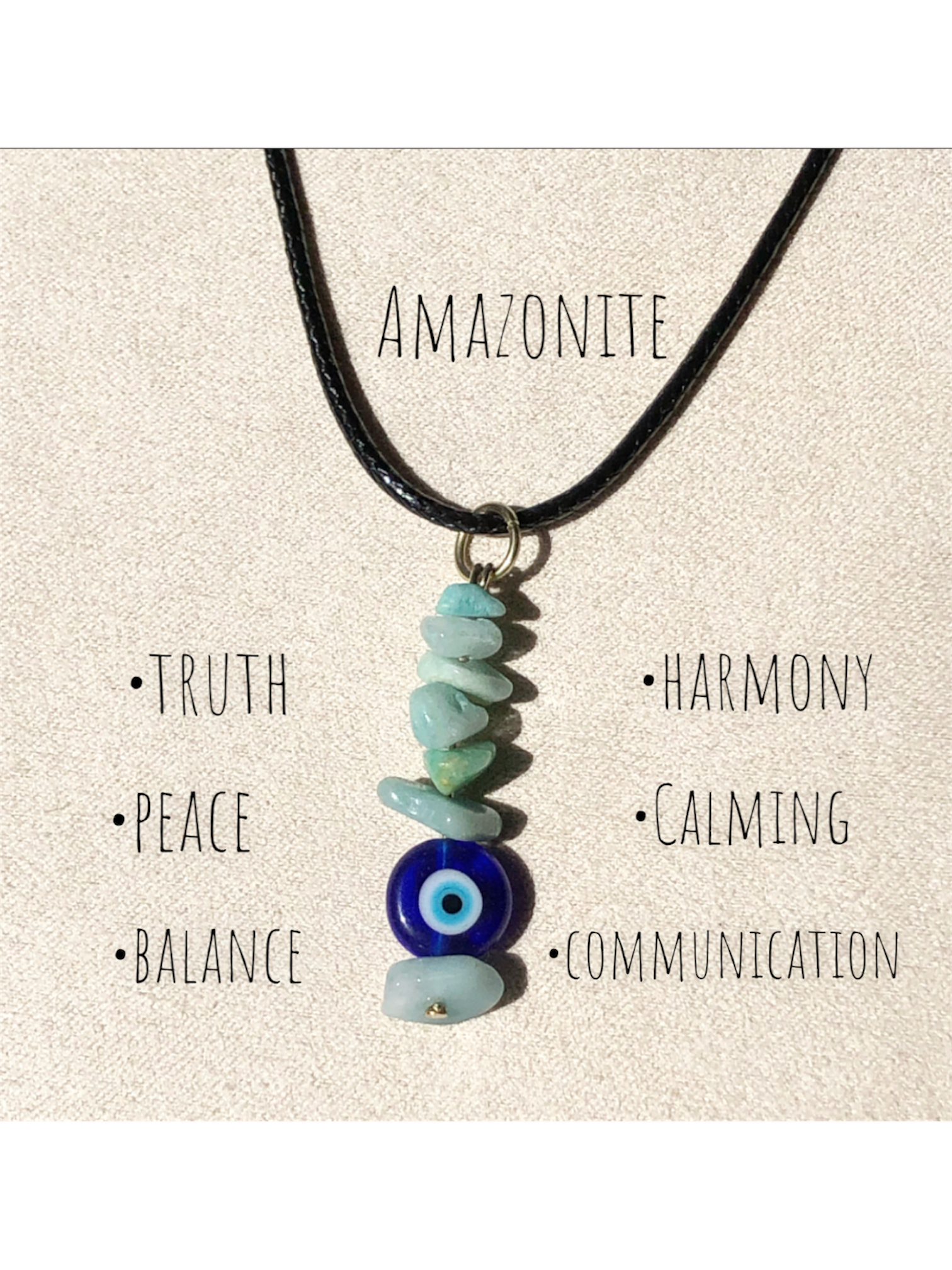 Amazonite Evil Eye necklace