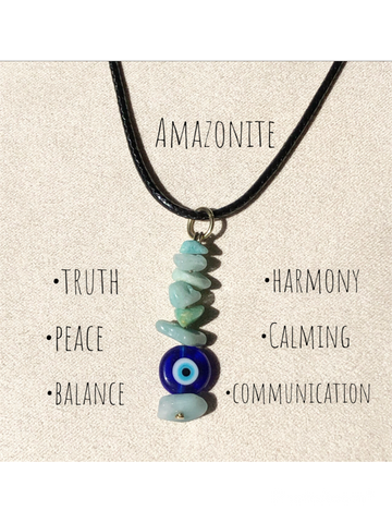 Amazonite Evil Eye necklace