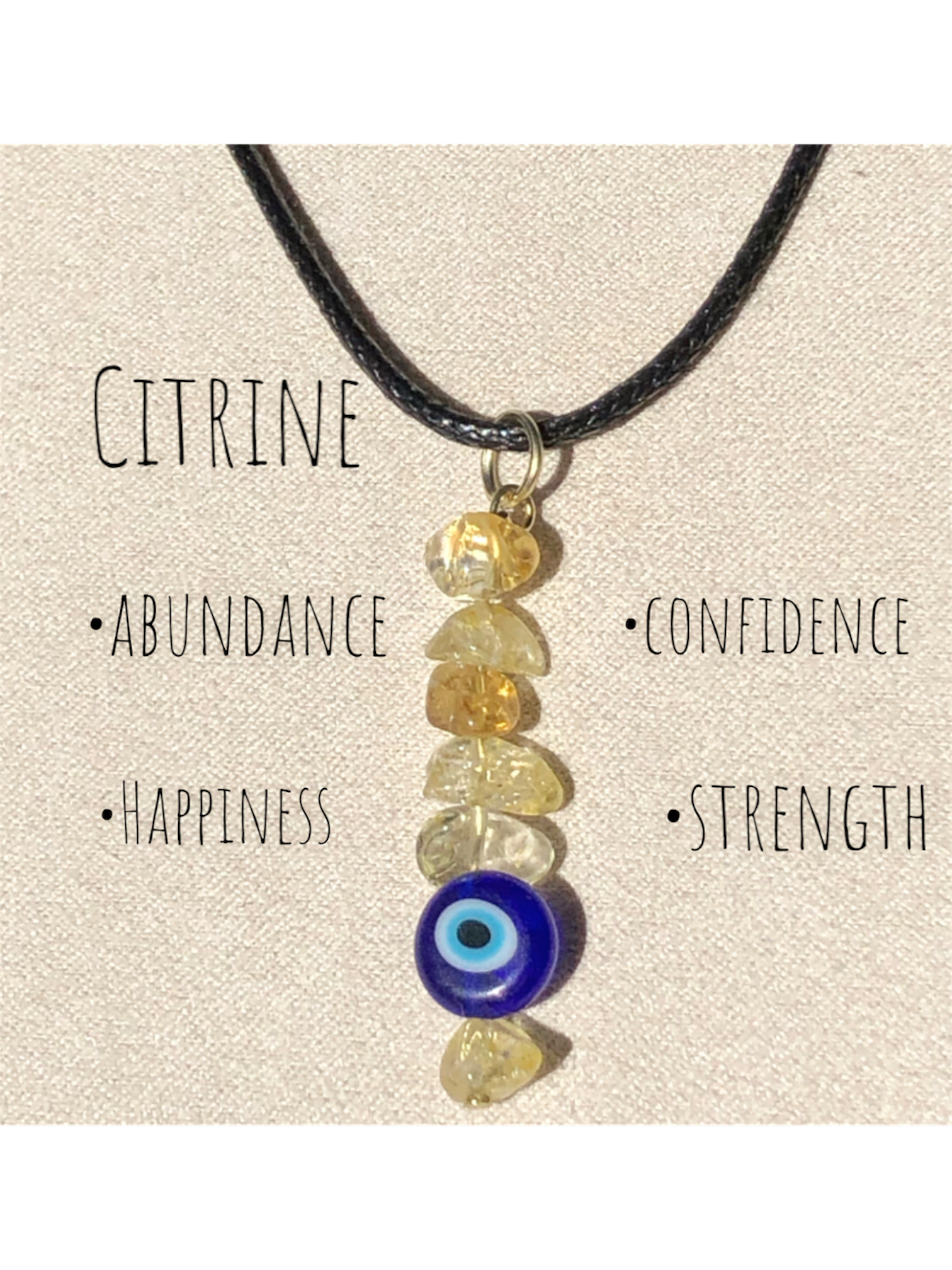 Citrine Evil Eye necklace