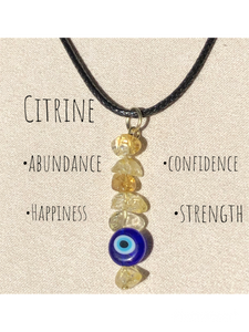 Citrine Evil Eye necklace