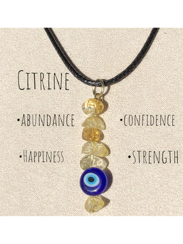 Citrine Evil Eye necklace